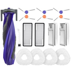 16 Pcs Replacement Accessories kit for Narwal Freo Pro Robot Vacuum Cleaner, 1 Main Roller Brush, 2 Dust Bags, 2 Hepa Filters, 4 Mop Pads, 6 Side Brush, 1 Clean Tool