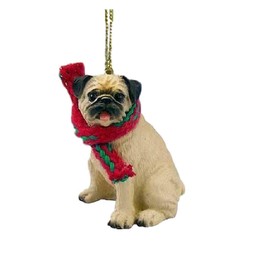 Conversation Concepts 1 X Pug Miniature Dog Ornament - Fawn
