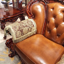 LUFEIJIASHI Luxury Couch Arm Covers,Washable Armrest Covers for Sofa,Anti Slip Recliner Chair Arm Covers Protectors for Leather Sofa Arm Cover Set of 2 (SBDB-Coffee)