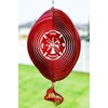 SWEN Products Fire Rescue Circle Swirly Metal Wind Spinner