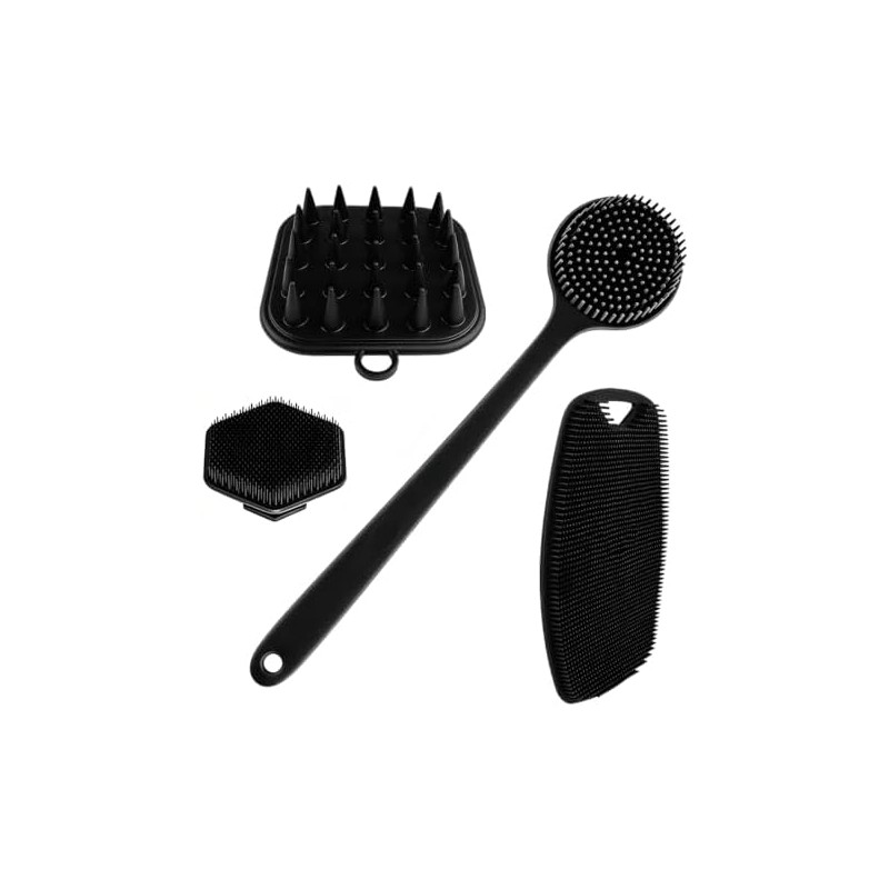 Set de Cepillos Corporales de Silicona de 4 Piezas, Con