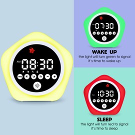 ANNNGUL Kids Alarm Clock, Ok to Wake Clock with Green Light Red Light, Toddler Sleep Training Clock for Children