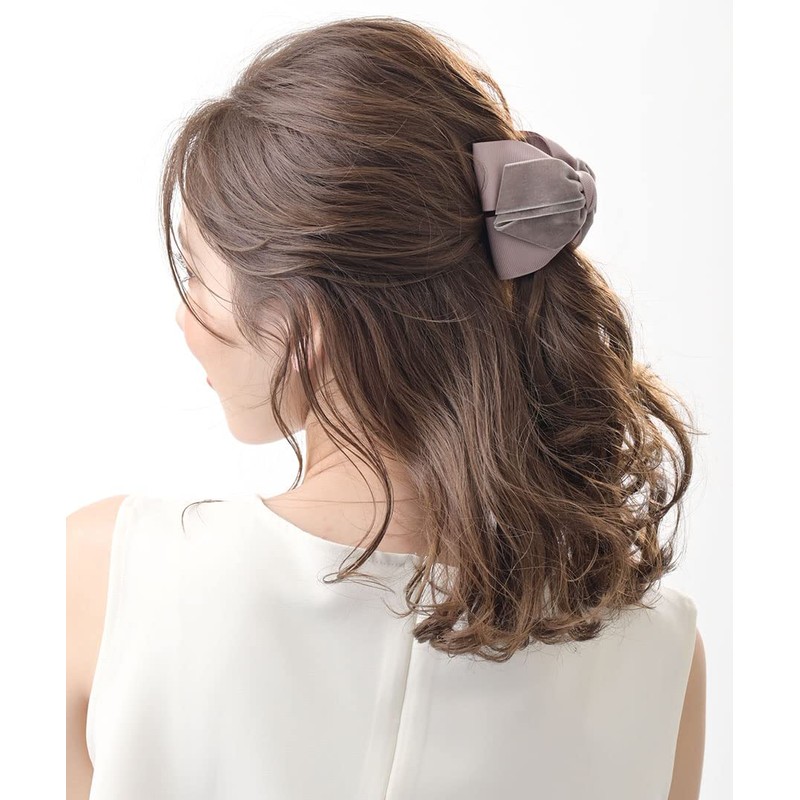 VINGTAINE Velvet Ribbon Hair Claw Hair Clip Hair Accessories H-732-MOC