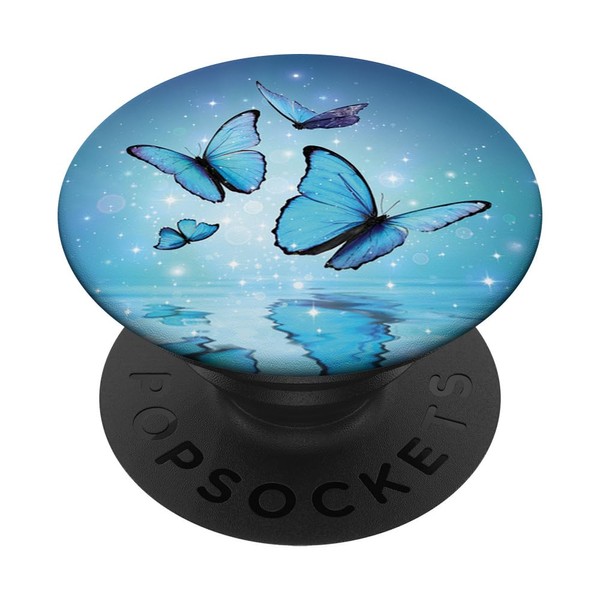PopSockets PopSockets PopGrip Beautiful Butterfly Blue Fluttering Butterflies Extendable Base