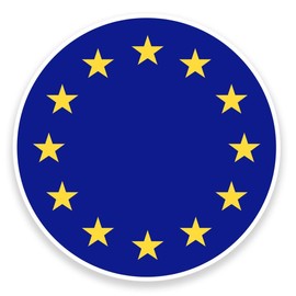 2 x 10cm/100mm EU Europe Flag Map WINDOW CLING STICKER Car Van Campervan Glass #9022