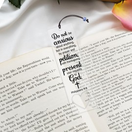 Inspirational Bible Verse Bookmarks Gift for Book Lovers Philippians 4:6 Religious Book Mark for Boys Girls Daughter Son Bookworm Reading Lovers Page Marker Clips Bible Study Supplies