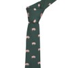 King & Priory Dark Green Embroidered Pig Tie