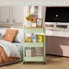 johgee 3 Tier Rolling Cart with Table top, Metal Rolling
