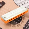 Blues Harmonica 10‑Hole Mouthorgan E Key Wind Instrument Waterproof Corrosion‑Resistant(Orange