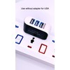 USB Charger with 3 Ports, LED Indicator, Worldwide Compatibility (Black)