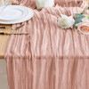 Wokceer Dusty Pink Cheesecloth Table Runner Spring 10FT Boho Gauze