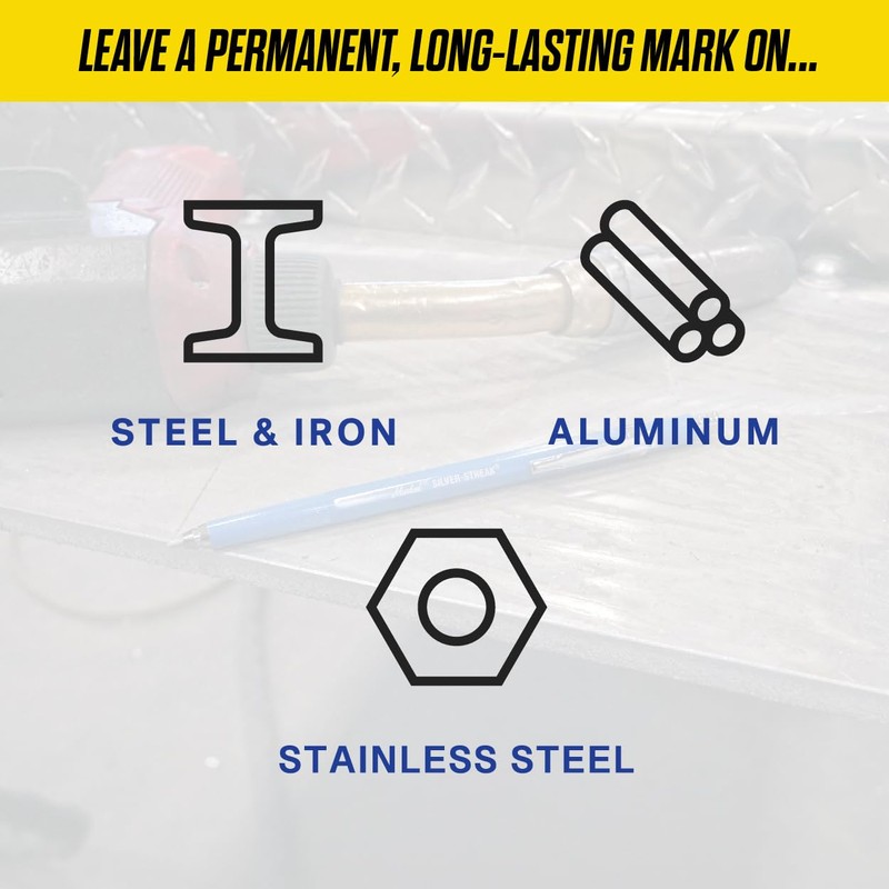 Markal 96107 Silver-Streak Metal Marker (1 Holder, 6 Refills) Round,