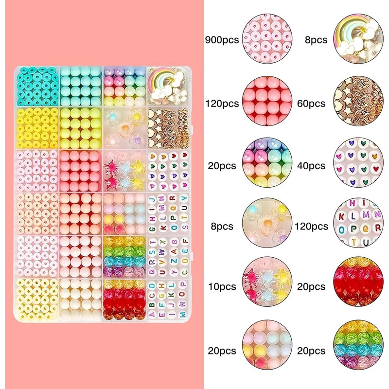 Beads for Bracelets, 1297 Pieces Heishi Beads Set, Make Your