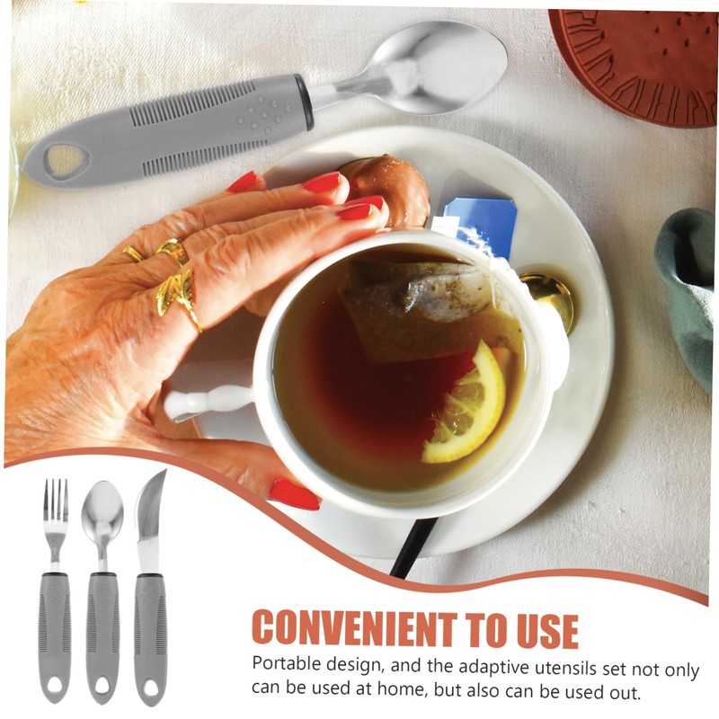 ORFOFE Adaptive Utensils Set for Elderly Tremble Tableware for Disabled