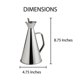 Fantes Olive Oil Can, 18/8 Stainless Steel and Silicone, 500-Milliliter Capacity, The Italian Market Original Since 1906