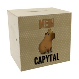 Mein Capytal Wooden Money Box with Funny Capybara A Colourful Piggy Bank to Build Capital Water Pig Money Box Save Money