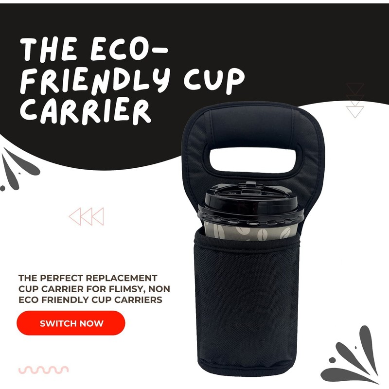 KOSTOO Portable Drink Carrier and Reusable Coffee Cup Holder for