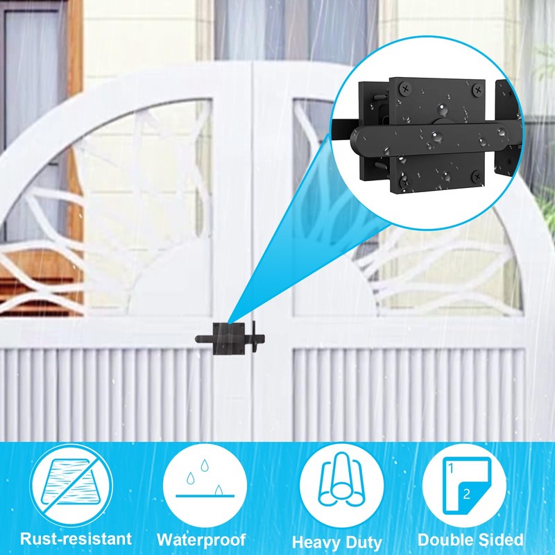Double Side Gate Latch, Aluminum Self Locking Gate Latch for