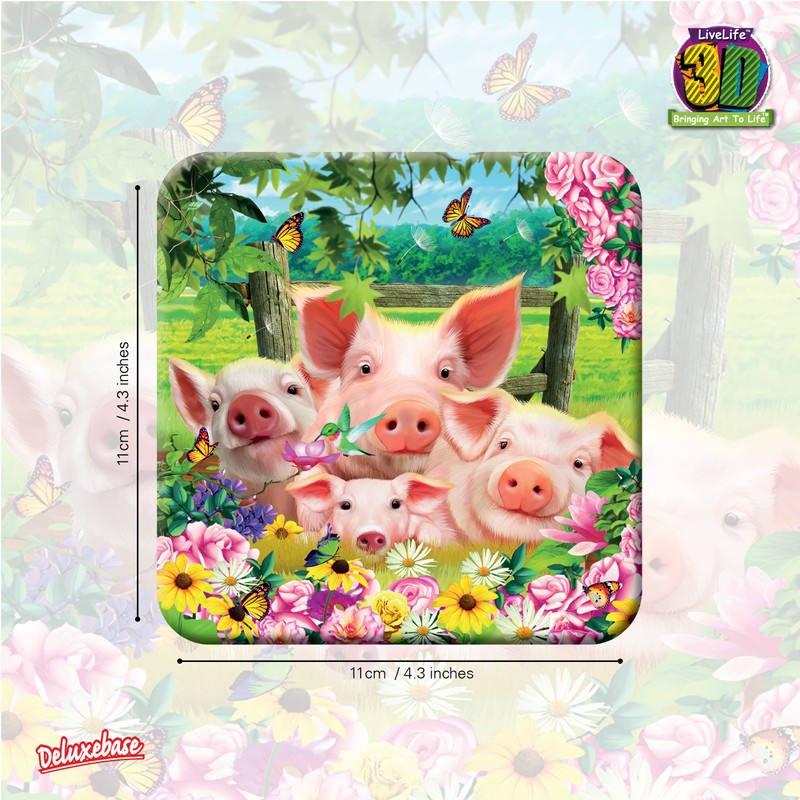 3D LiveLife Cork Coaster - Pig Pen from Deluxebase. Drinks