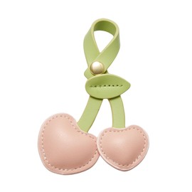 DEVPSISR Cherry Purse Charms Women Cute Designer Keychain Leather Bag Charms for Handbags Tote Bag Accessories Charm Trendy, Cherry Pink