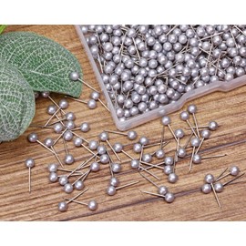 Tupalizy 1/8 Inch Small Round Ball Head Decorative Push Pins Map Thumb Tacks for Travel Map Art Picture Photo Canvas Bulletin Cork Board Wall DIY Craft Home School Office Use, 500PCS (Silver)