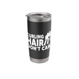 Curling Hair Don't Care Winter Sport Curling Stone Stainless Steel Insulated Tumbler