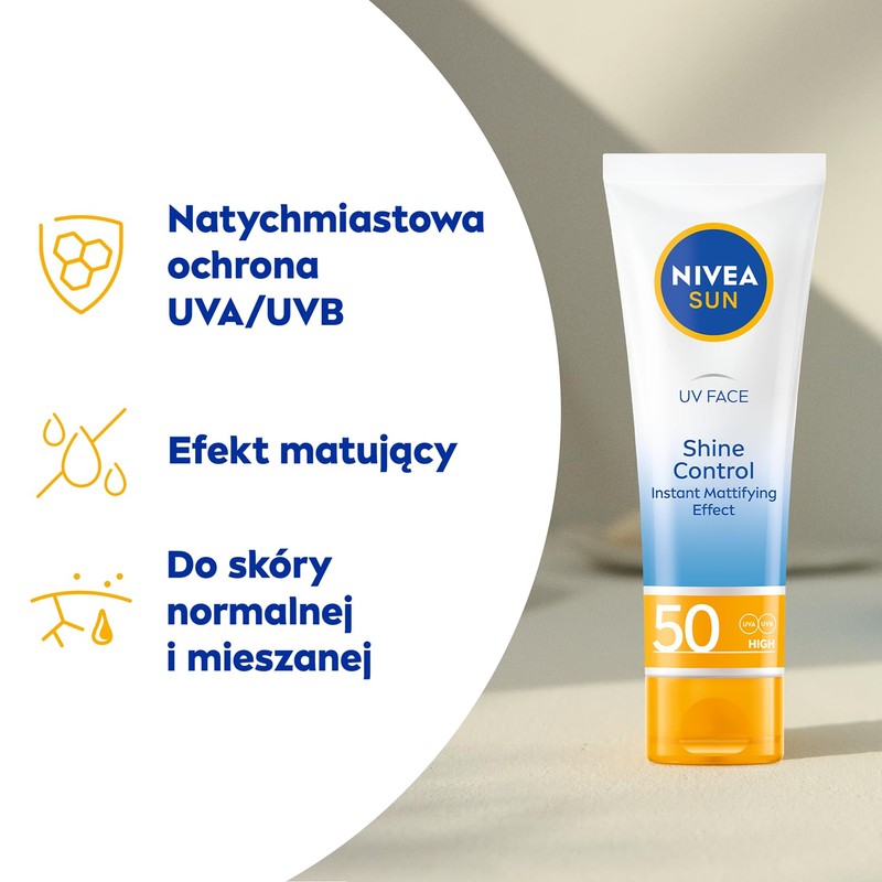 NIVEA SUN UV Face Mattierende Gesichtscreme mit hohem Schutz SPF50