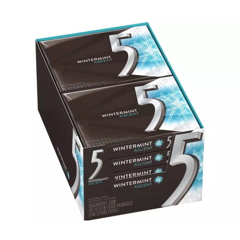 5 Gum Five 5 Gum Winter-Mint Ascent Sugar-Free Gum, 15