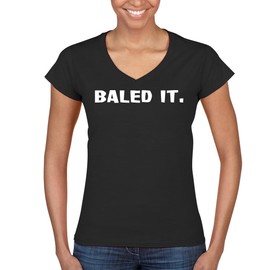 Baled It - Women's Ultra-Soft Deep V-Neck T-Shirt – Lightweight, Comfortable & Flattering Fit CP05 Black