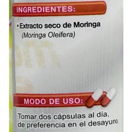 Moringa Capsulas 500mg Supra Natura 72 Unidades Libre Gluten Suplemento
