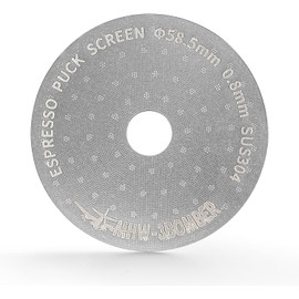 MHW-3BOMBER 58.5mm Espresso Puck Screen with Round Hole Metal Espresso Filter 0.8mm Thickness Coffee Filter for La Marzocco/Gaggia FG5586