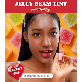 Peach C Jelly Beam Tint - Long Lasting Korean Lip Tint Stain Plumping Jelly Lip Gloss - Lightweight, Moisturizing & Buildable Lip Makeup Jelly Tint Blush with Vitamin E (Energy Pop, 0.07 oz)