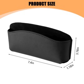 TNAIYH Car Sunglasses Holder Case, Leather Self-Adhesive Vehicle Center Console Side Eyeglasses Small Items Storage Box, Auto Glasses Protective Organizer, Universal for Sedan Truck SUV (Black)