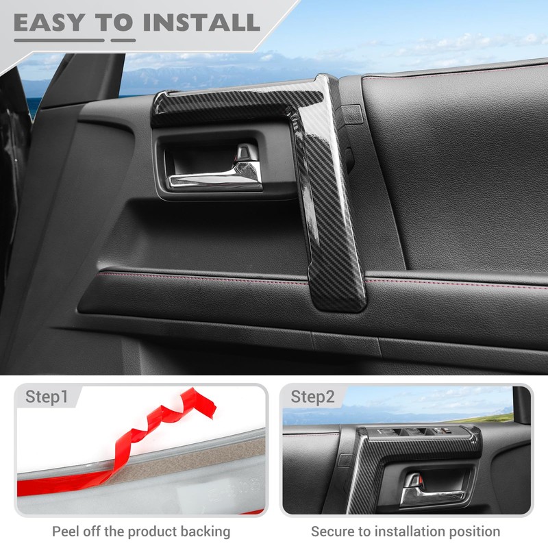 JeCar 4pcs for 4Runner Interior Door Handle Cover Trim Carbon