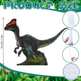 Colingmill 4 ft Life Size Dilophosaurus Cardboard Standup Cutout Jurassic Birthday Party Decoration Photo Prop PVC Cutout Dinosaur Theme Party Photo Prop for Animal Jurassic Theme Supply