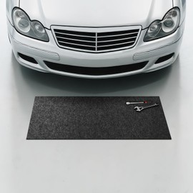 WELKIN Oil Spill Mat (60" x 36"), Absorbent Oil Pad Protects Floor, Garage Floor Mat for Under Car Driveway, Waterproof Backing, Reusable, Washable, Durable, Cuttable