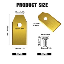 kiki fancy Robot Lawnmower Blades, 30pcs Stainless Steel Spare Blades Compatible with Husqvarna Automower Gardena for 105, 310, 315, 320, 420, 430x, r40i and More