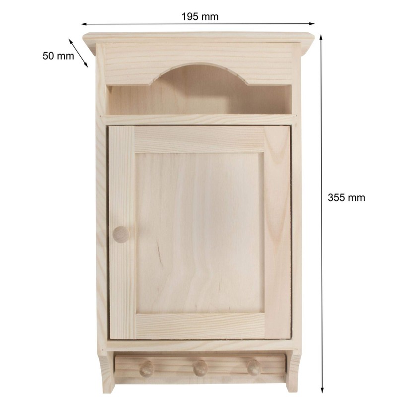 Hanging Wooden Key Cabinet | Wall Mounted Box Key's Rack