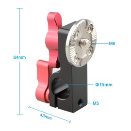 CAMVATE 15mm Rod Clamp with Male Rosette Mount (Black Thumbscrew)