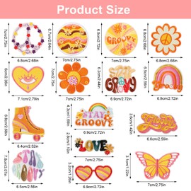 15 Pcs Iron on Patches for Clothing Patches for Clothing Sew on Patches Embroidery Patches Embroidered Applique Patches Stickers Assorted Sewing Flowers Applique DIY Accessory