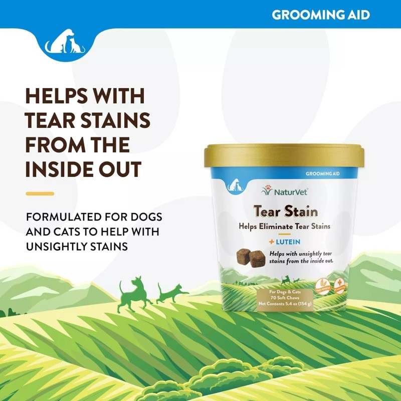 NaturVet Tear Stain Helps Eliminate Tear Stains Dogs & Cats