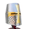 Adamcrafts Medieval Brass Knight Helme, Meta Warrior Crusader Helmet, Silver