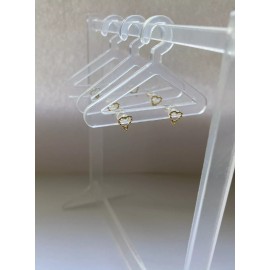 Tiny Protectors 14K Gold Plated Toddler Hallow Heart Earrings