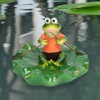 Simulation Resin Floating Lotus Leaf Frogs Ornament Fish Pond Fountain