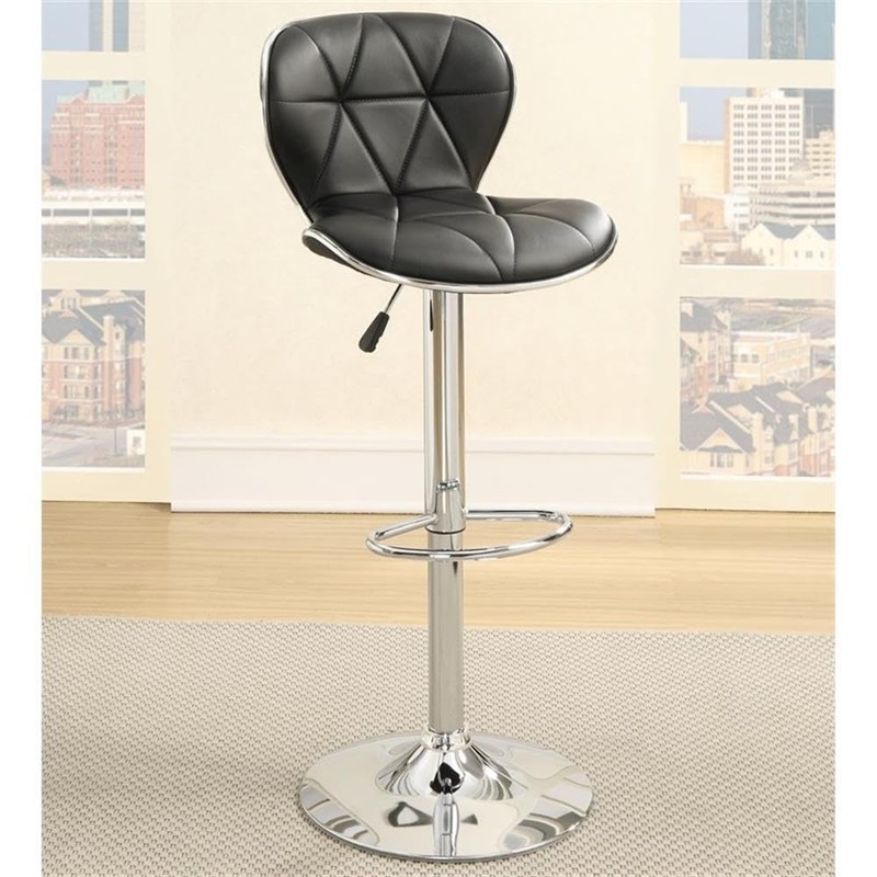 Poundex Bobkona Riggan Set of Two Adjustable PU bar Stool