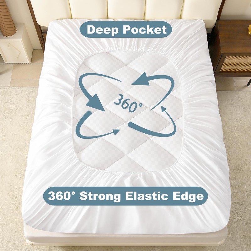 Queen Mattress Topper with Thick Quilted,Soft Extra Thick Mattress Pad