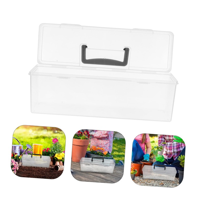 Gatuida Portable Plastic Storage Organizer Box Transparent Design for Home
