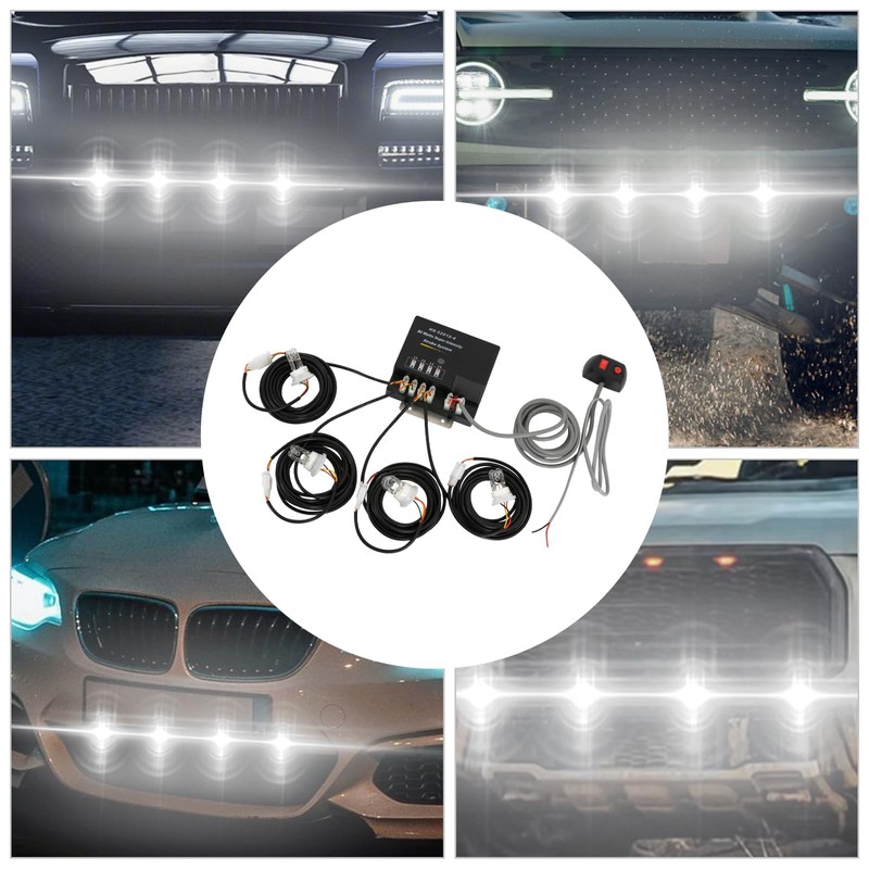 Sallurmose LED Strobe Lights,Car Truck Hazard Emergency Warning Lamp,4 HID