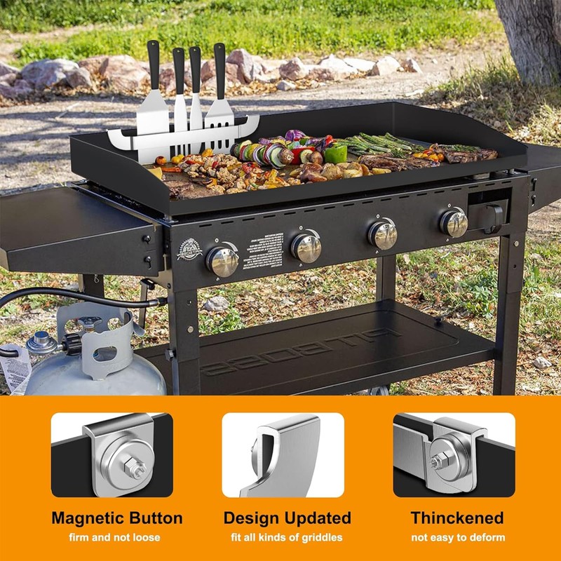 10 Inch Griddle Spatula Holder Magnetic Design, Stainless Steel Grill