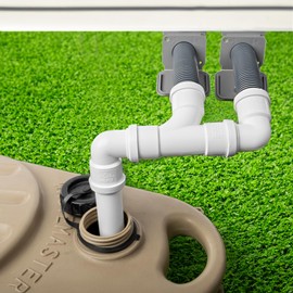 BITS4REASONS New Model Caravan (Twin) Waste Water Outlet Pipe System Adaptor with FLOPLAST Home Plumbing Grade Fittings CE Standard Tested to EN 1451. Fits Most Standard Caravans.